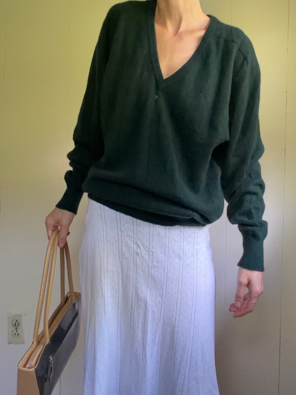 100% cashmere made in Scotland forest green jumper sweater minimalist